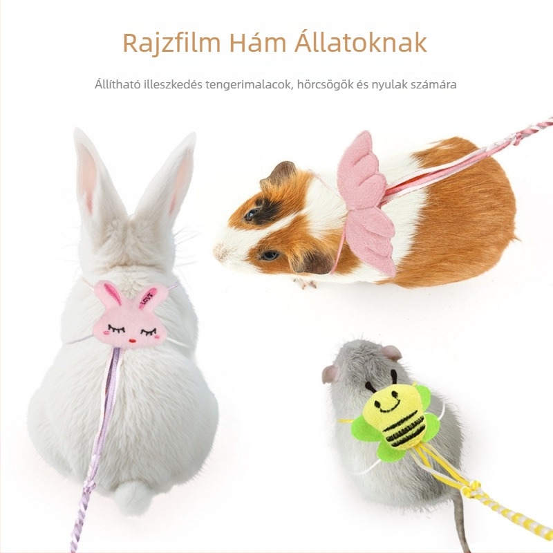 Nylonos póráz kisállatok számára: hörcsög, gyík, tengerimalac, csincsilla – aranyos dizájn