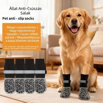 Kutyáknak és macskáknak készült házi kedvenc zokni csíkos mintával, anyag szilikon/kevert, warp-knit szövés, reliefes felület