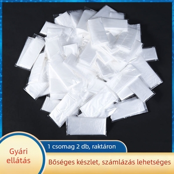 Élelmiszer-minőségű egyszer használatos kesztyűk, egyedi csomagolásban, 2 darab, átlátszó, vastított PE, konyhai használatra.