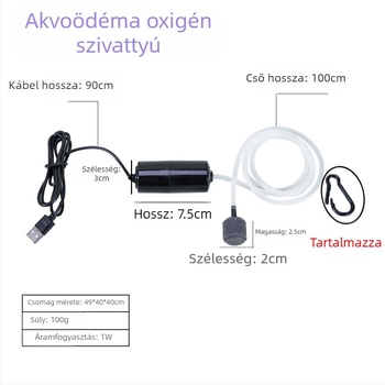 Levana akváriumi vízszivattyú – napelemes USB tápellátású, mini merülő szivattyú oxigénellátáshoz (monokristályos szilícium)