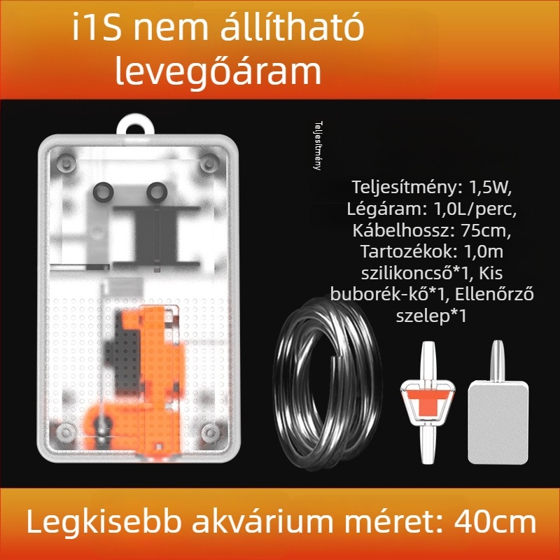 Jiyin akváriumi oxigénpumpa - kompakt levegőztető pumpa haltenyésztéshez, átlátszó mechanikus pumpa, csendes működés, 1 kg
