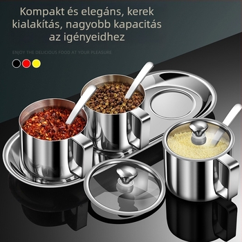 316 rozsdamentes acél fűszertartó készlet – nedvességálló konyhai tároló solid fűszerekhez, logó testreszabható