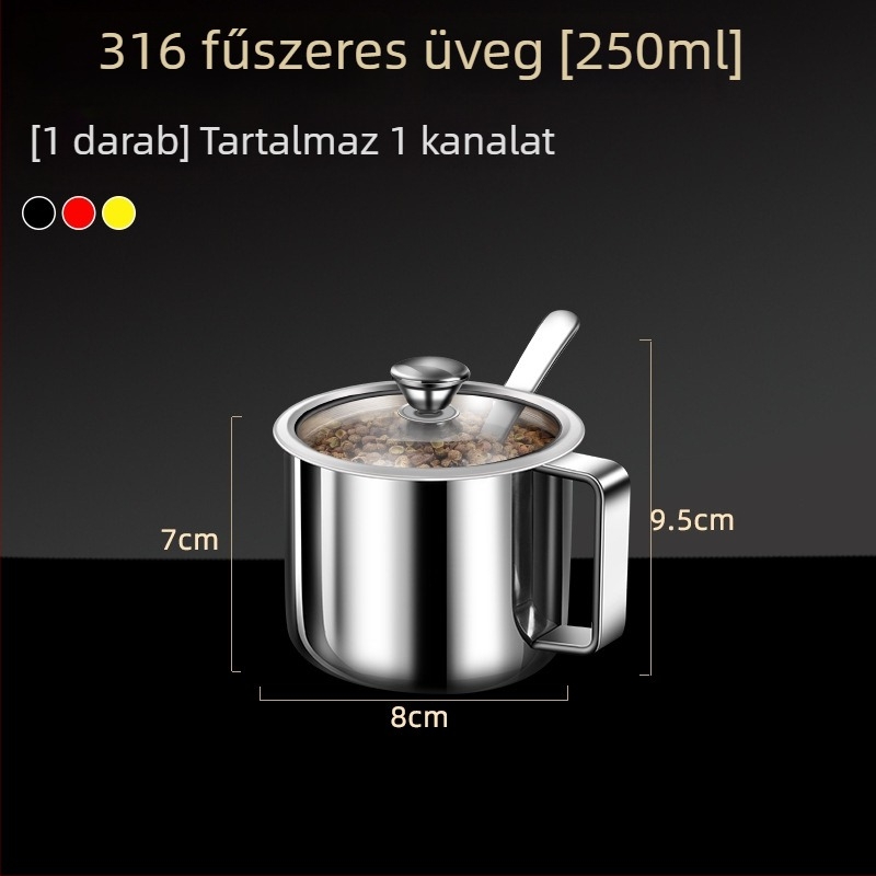 316 rozsdamentes acél fűszertartó készlet – nedvességálló konyhai tároló solid fűszerekhez, logó testreszabható