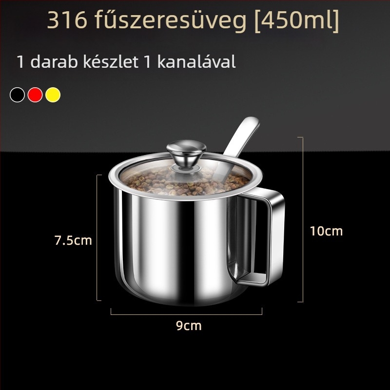 316 rozsdamentes acél fűszertartó készlet – nedvességálló konyhai tároló solid fűszerekhez, logó testreszabható