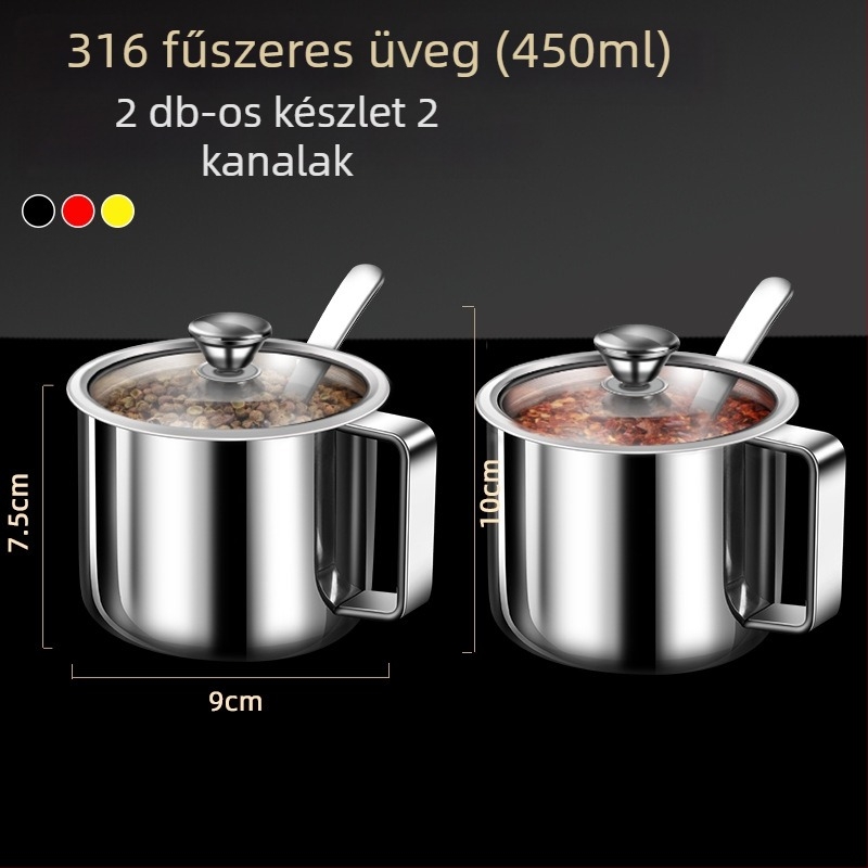316 rozsdamentes acél fűszertartó készlet – nedvességálló konyhai tároló solid fűszerekhez, logó testreszabható