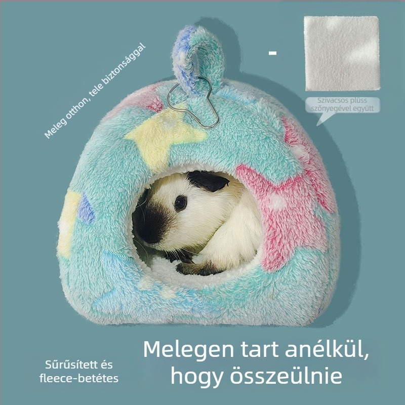 Mingtu pamut fészek kisállatoknak – meleg téli fekhely hamsternek, törpenyúlnak és más kisállatoknak