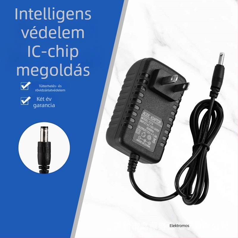 12V 2A kapcsolóüzemű tápegység portatív DVD-hez és mobil TV-hez — 24W