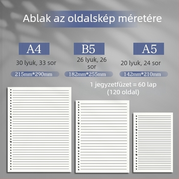 Mengjin Leválasztható jegyzetfüzet, PP borító, 80 g papír, 50–100 oldal