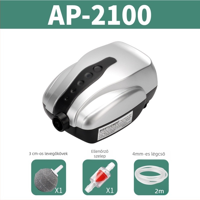 Blue Treasure akváriumi levegőpumpa — csendes oxigénellátó, 1 kg, importálás nem, magáncímke lehetséges