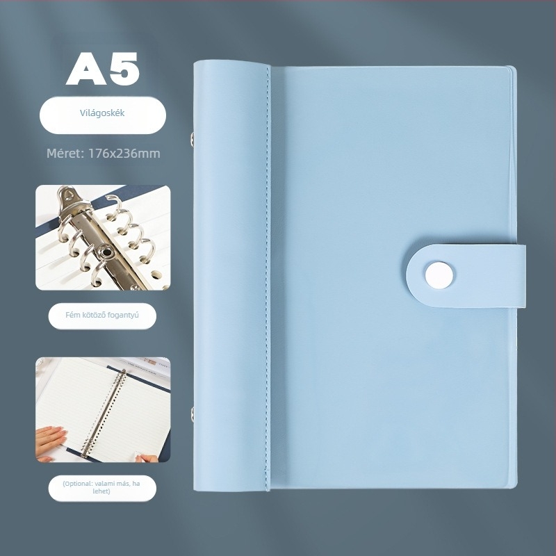 Puha bőr kötő levehető burkolattal – Pórusos csipesz, kompatibilis a 255×175 mm papírral
