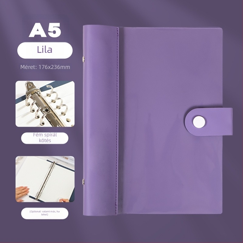 Puha bőr kötő levehető burkolattal – Pórusos csipesz, kompatibilis a 255×175 mm papírral