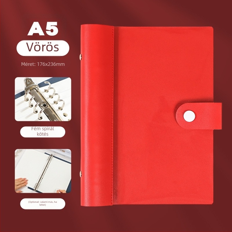 Puha bőr kötő levehető burkolattal – Pórusos csipesz, kompatibilis a 255×175 mm papírral