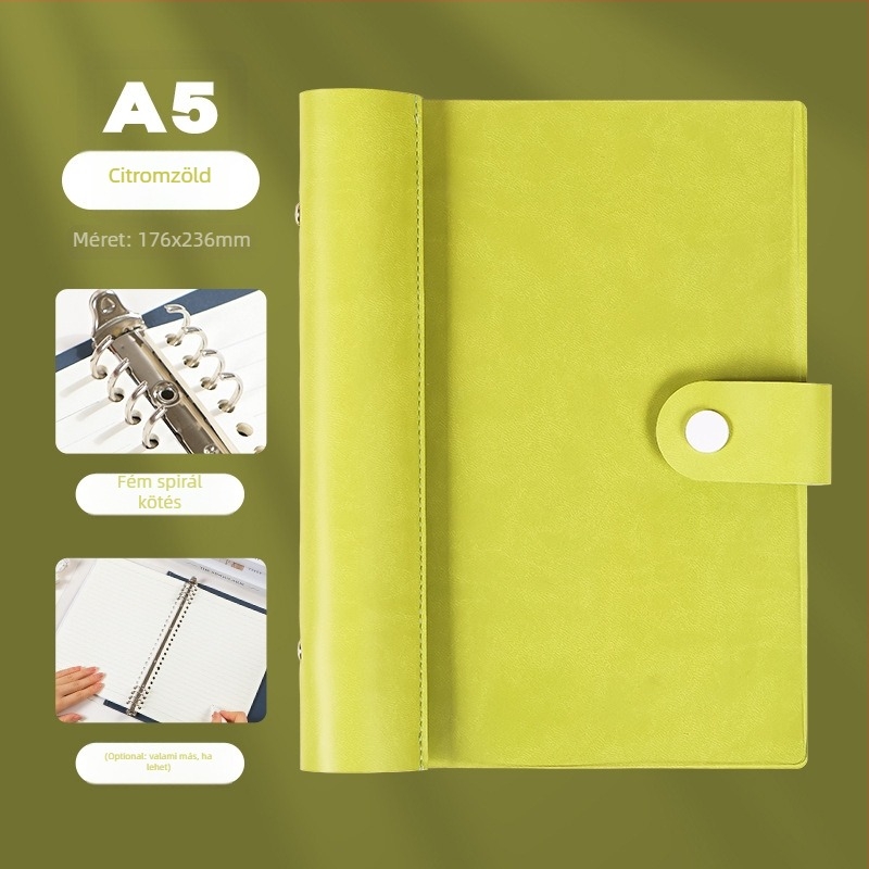 Puha bőr kötő levehető burkolattal – Pórusos csipesz, kompatibilis a 255×175 mm papírral