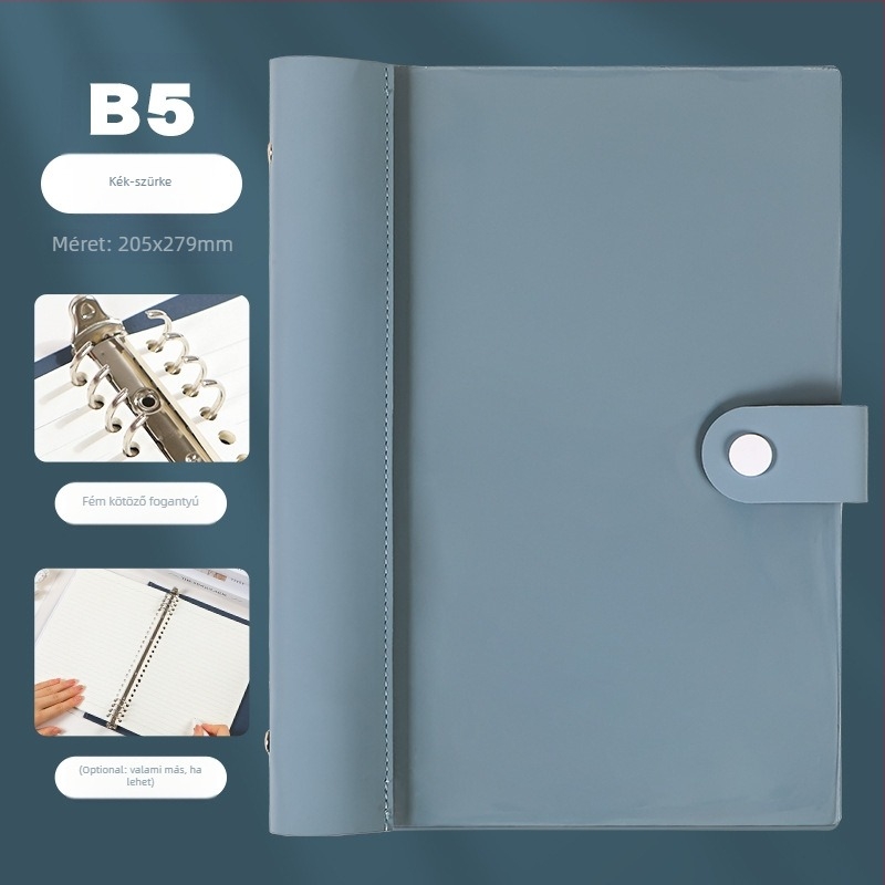 Puha bőr kötő levehető burkolattal – Pórusos csipesz, kompatibilis a 255×175 mm papírral