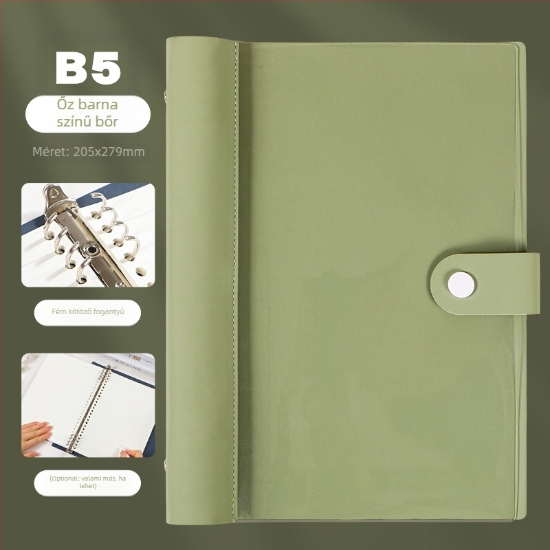 Puha bőr kötő levehető burkolattal – Pórusos csipesz, kompatibilis a 255×175 mm papírral