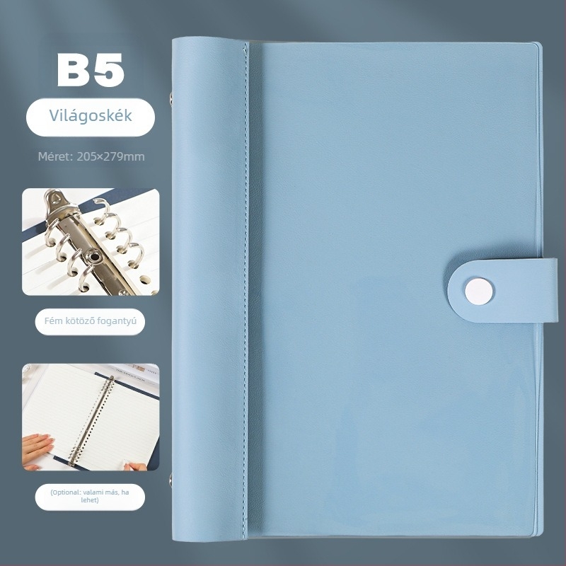 Puha bőr kötő levehető burkolattal – Pórusos csipesz, kompatibilis a 255×175 mm papírral