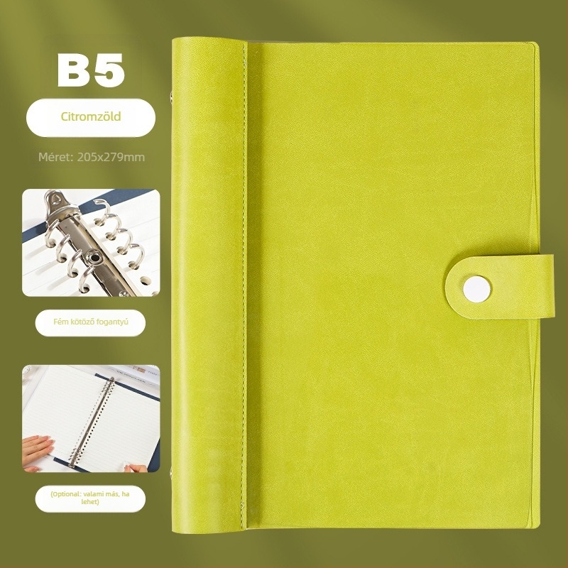 Puha bőr kötő levehető burkolattal – Pórusos csipesz, kompatibilis a 255×175 mm papírral
