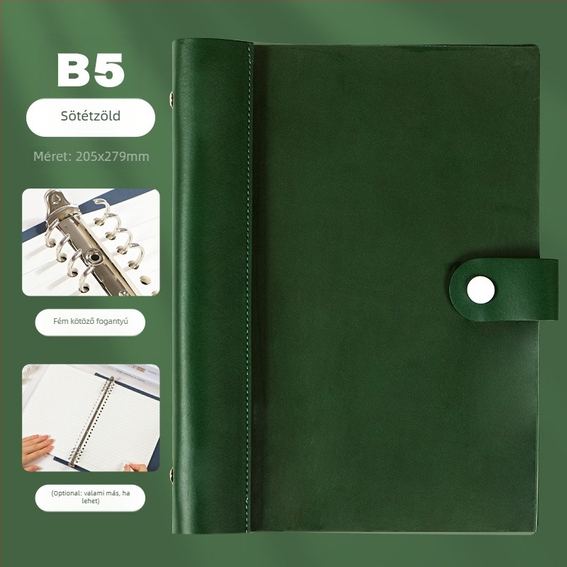 Puha bőr kötő levehető burkolattal – Pórusos csipesz, kompatibilis a 255×175 mm papírral