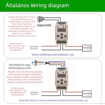 Sínes időrelé modul, többfunkciós, trigger-számlálóval