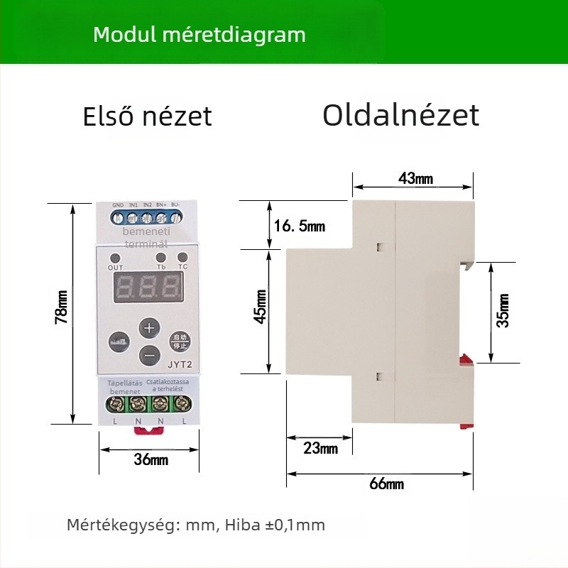 Sínes időrelé modul, többfunkciós, trigger-számlálóval