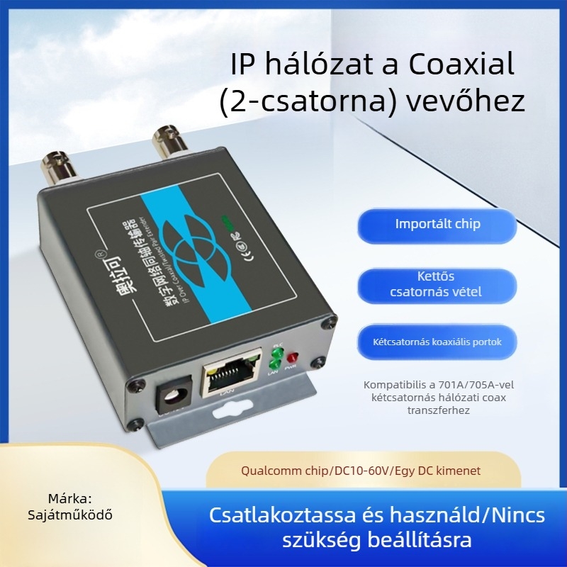 Video konverter — Koaxiális adó/kiterjesztő lift PLC-hálózathoz, 720p, Távoli ébresztés nem támogatott, Energia-gazdálkodás nem támogatott, Modell 705