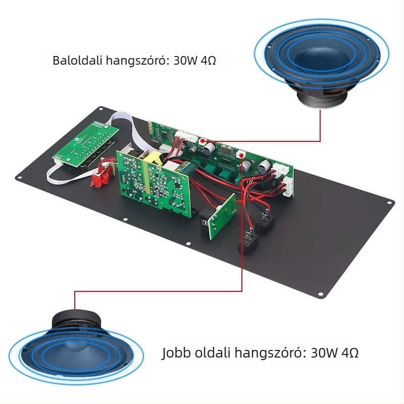 TB01 Bluetooth erősítő panel kültéri mélysugárzó modulhoz – audió kiegészítők, feszültség DC12V vagy AC110-240V, Bluetooth, mikrofon- és gitárbemenet