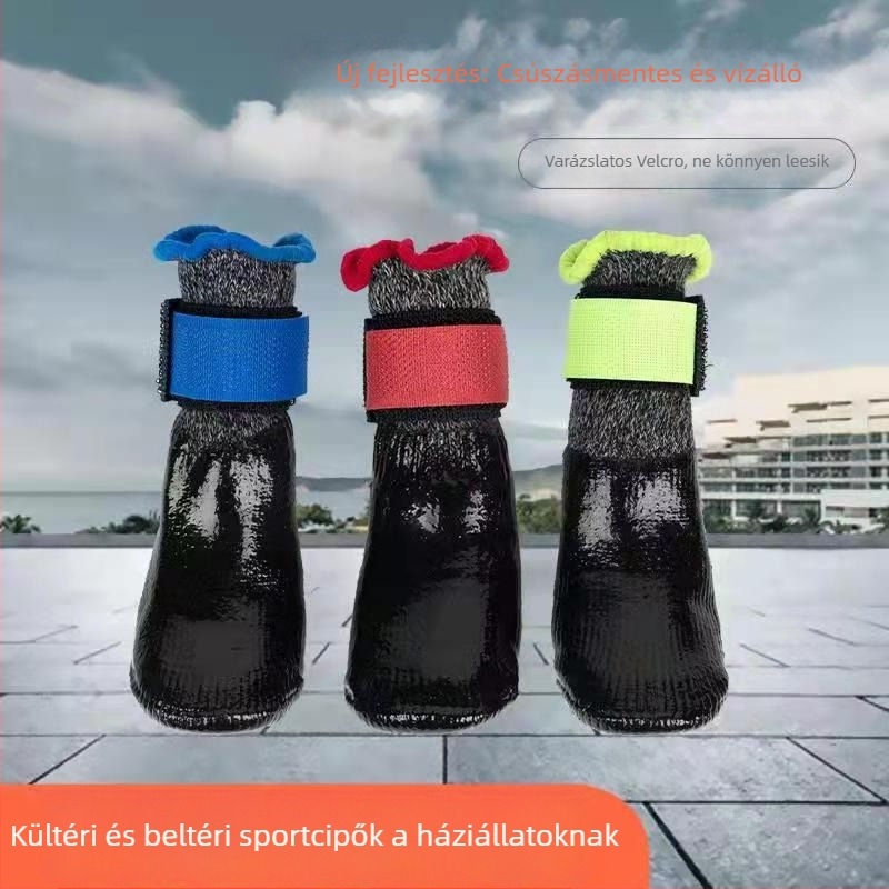 Háziállat cipő – belső és külső lábvédő, csúszásmentes, pamut + környezetbarát gumi, egész évben, hétköznapi stílus