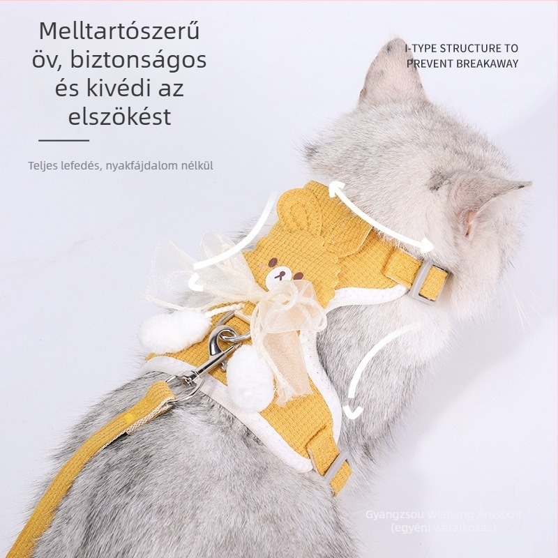 Macska póráz, Poliészter, Zhejiang eredetű, Húzóöv, Macskáknak