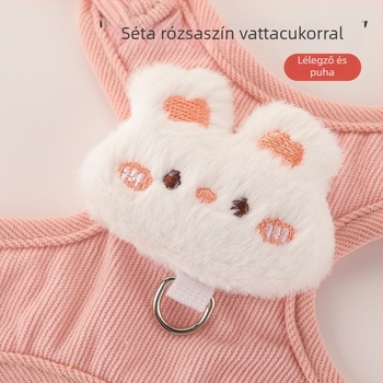 Állítható macska póráz anti-kiszökés hám, cicáknak kinti sétákhoz