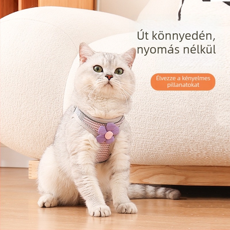 Macska mellpánt, légáteresztő, állítható, poliészter, törésálló