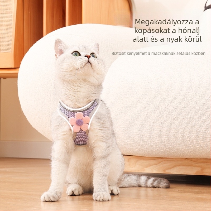 Macska mellpánt, légáteresztő, állítható, poliészter, törésálló