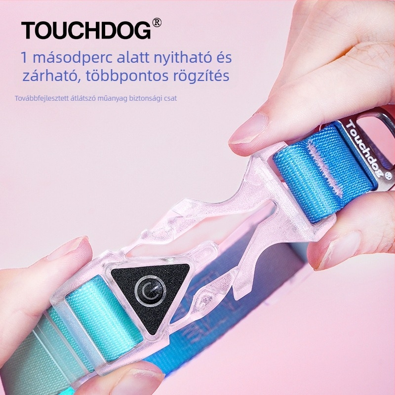 Touchdog it it színes kutya nyakörv LED világítással, utazáshoz, anti-lost póráz