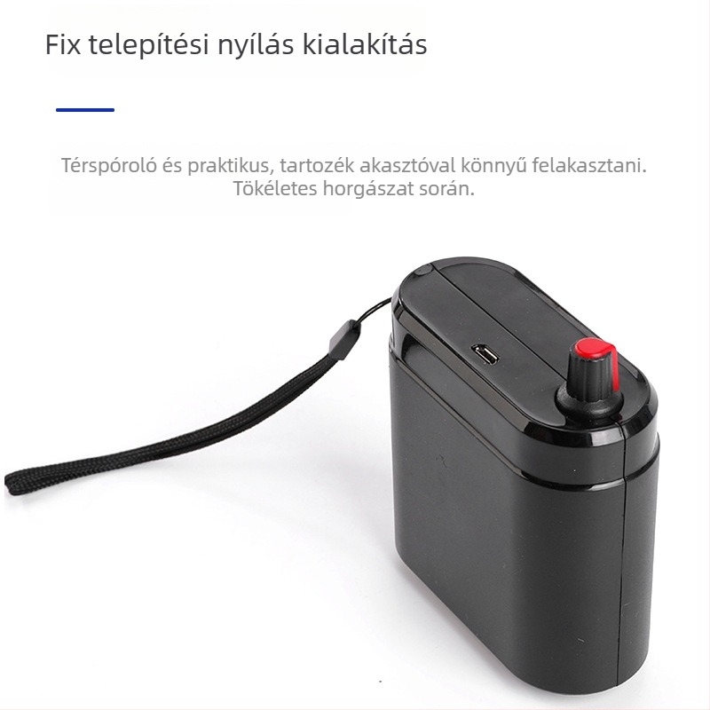 Tölthető oxigénpumpa akváriumhoz, csendes működés, USB hordozható, ABS kivitel, 244 g