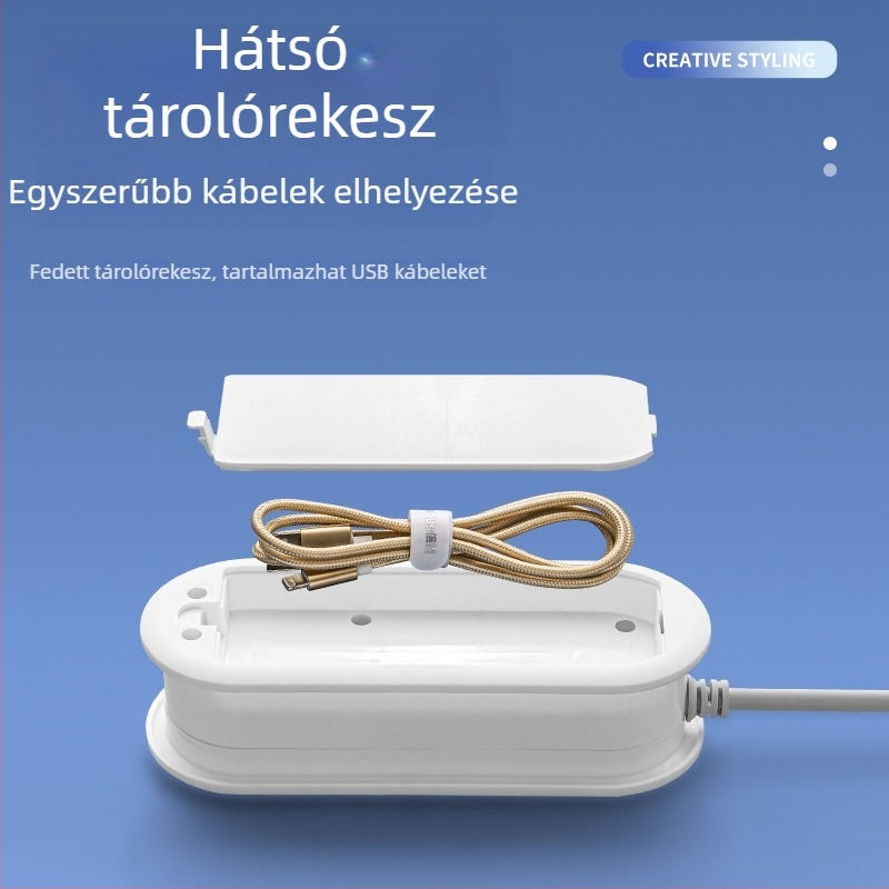 Utazó hálózati csatlakozó USB töltéssel, éjszakai fénnyel és kábelhurok tárolóval; feszültség 110-250V, teljesítmény akár 2500W, réz vezetők, PP tokozás, CCC tanúsítvány