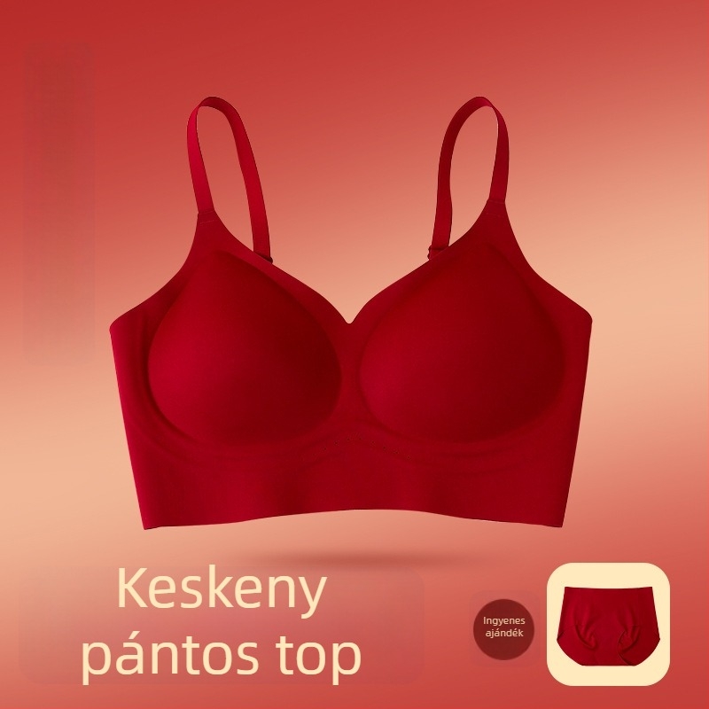 Nylon anyagú fehérneműkészlet, 3/4-es kosár, vékony formázott kosár, fix dupla pántok, varrat nélküli melltartó dizájn