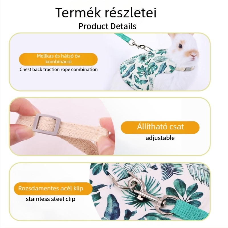Kisállat mellhám, pastoraális stílusú, húzható pórázzal (Anyag: Poliészter; Eredet: Zhejiang; Márka: Wang Xingyu; Húzható: Igen; Csomagolás: 240)