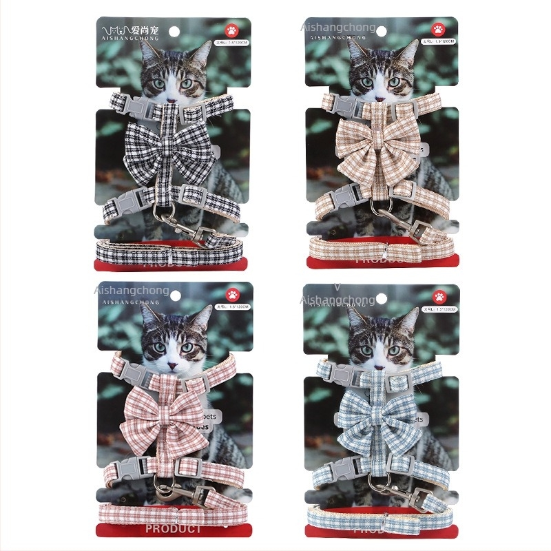 Aishang Pet macska mellényhám, lélegző, állítható mellény-stílusú póráz; Anyag: nylon-pamut vászon, cinkötvözet csat; Tömeg: S 54,5 g / L 101,2 g