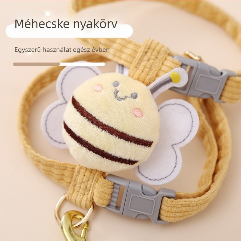 Macska hám és póráz — I-alakú kiugrás elleni design, anti-gubancolódás, anyag: szövet
