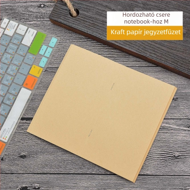 Csavaros kötésű jegyzetfüzet kraft borítóval, Dowling/kraft belső lapok, 100 gsm papír, 100–200 oldal