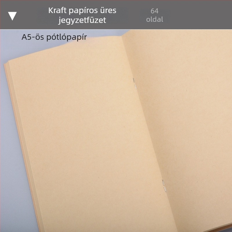 Csavaros kötésű jegyzetfüzet kraft borítóval, Dowling/kraft belső lapok, 100 gsm papír, 100–200 oldal