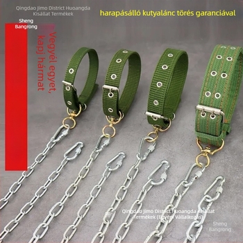 Kutyapóráz fémlánccal, harapásálló, nagytestű kutyáknak; sétára.