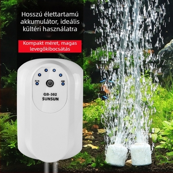 Kompakt, újratölthető hordozható oxigénpumpa otthoni akváriumhoz, kettős használatban: akváriumi levegőztetés és horgászat