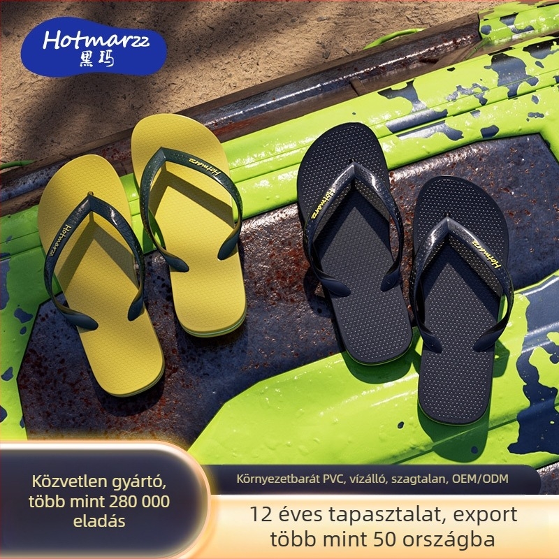 Férfi nyitott ujjú flip-flopok PVC felsőrésszel és talppal, injektált talp, csúszásmentes, gyorsan száradó, vízálló