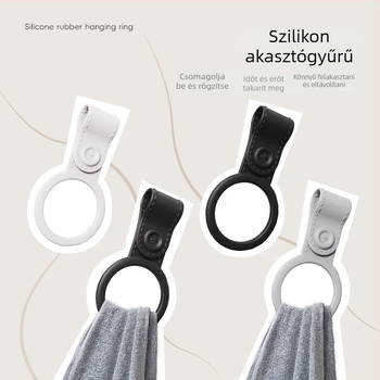 Törölközőgyűrű - kör alakú szilikon, állítható, fúrás nélküli szerelés, teherbírás 1 kg