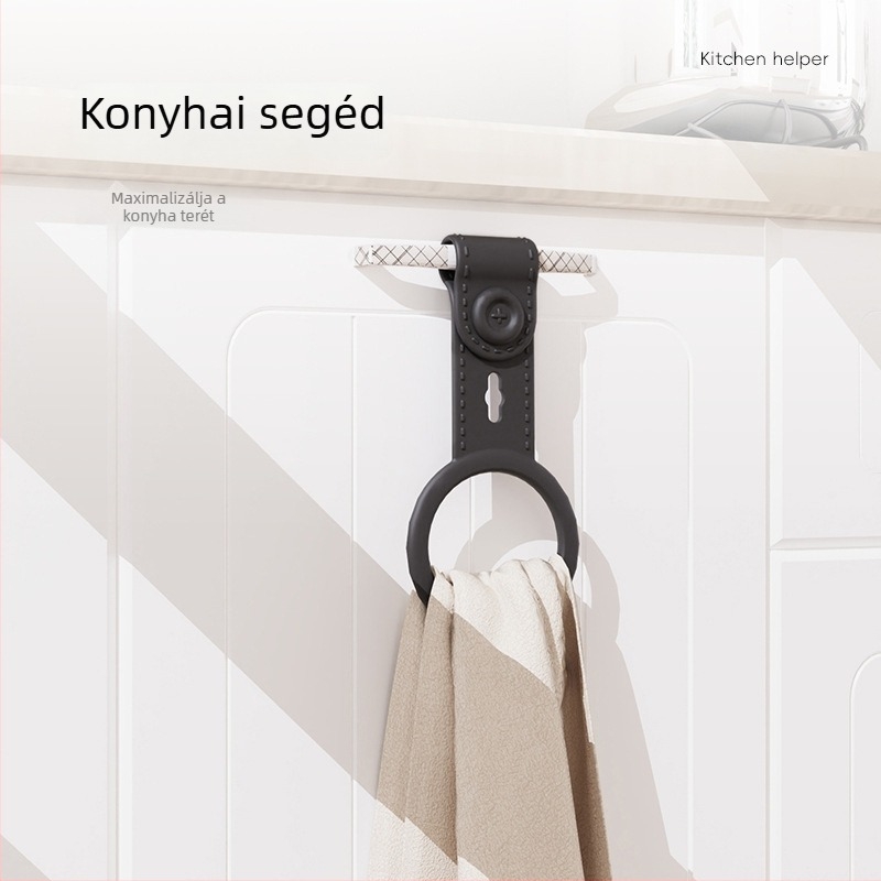 Törölközőgyűrű - kör alakú szilikon, állítható, fúrás nélküli szerelés, teherbírás 1 kg