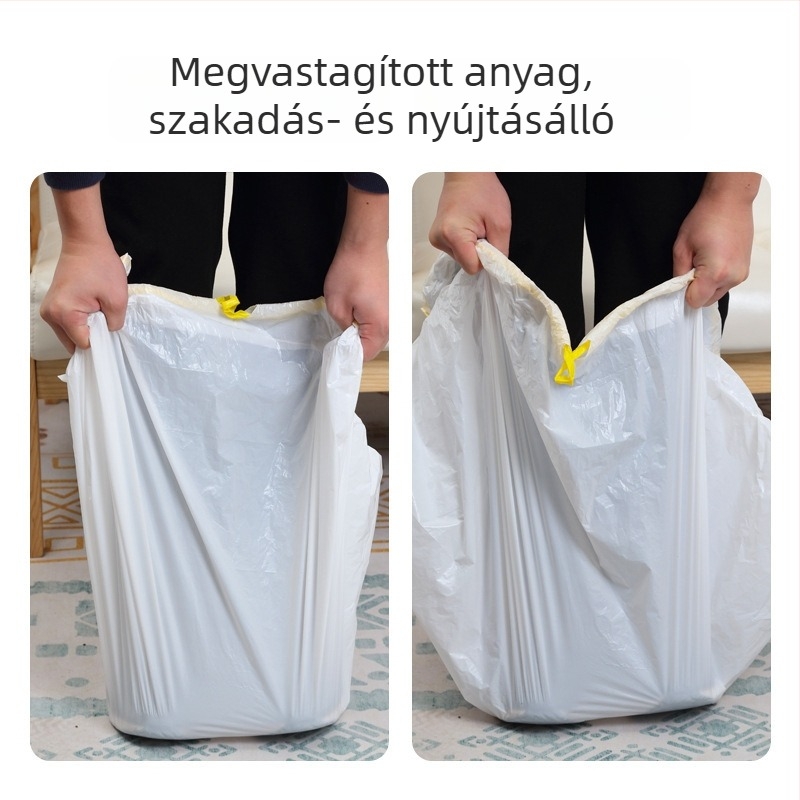 Vastagított macskaalmok és szemeteszacskók húzózáras, automata záródással, otthoni használatra
