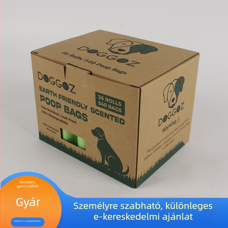 Biodegradábilis kutyaürülék zacskók, rolós típus, vastagított, teljesen lebomló anyagból