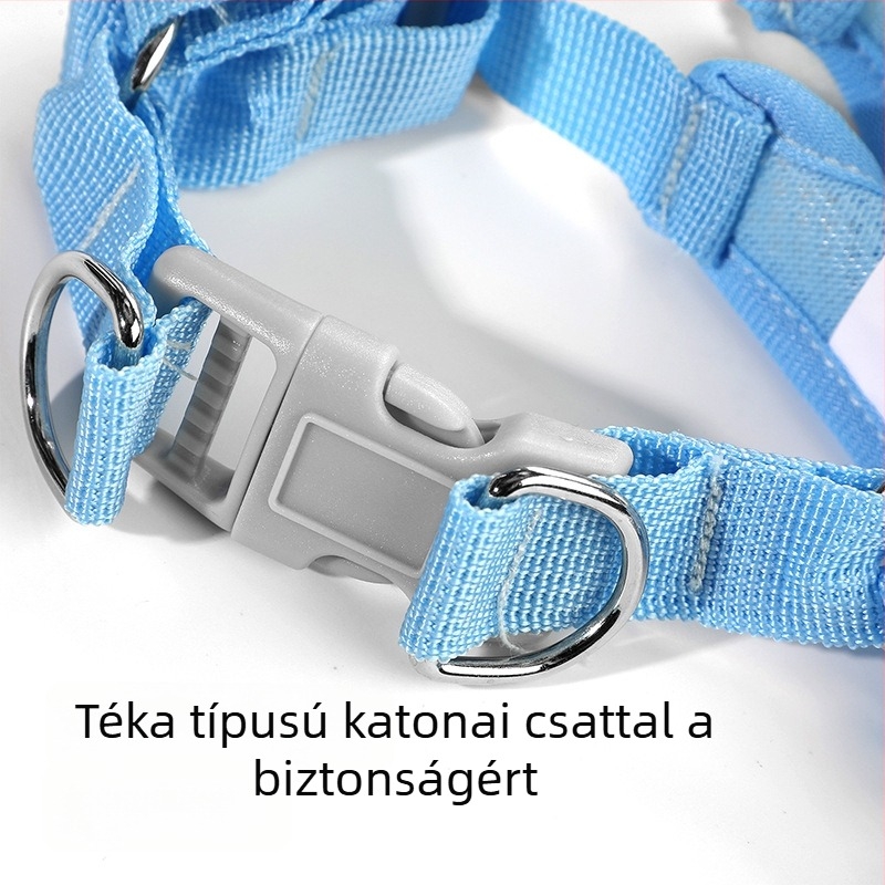 Macska mellény-stílusú hám légáteresztő anyagból, anti kioldás tervezéssel és behúzható pórázzal