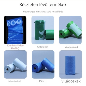 Biodegradable kutyaállat hulladékszacskó, nagy, vastított, illatosított, egy‑használatos, testreszabható, hordozható – LESI márka, 100% virgin műanyag, gravírozott nyomtatás, származás Xiamen Fujian, kód Xgd001