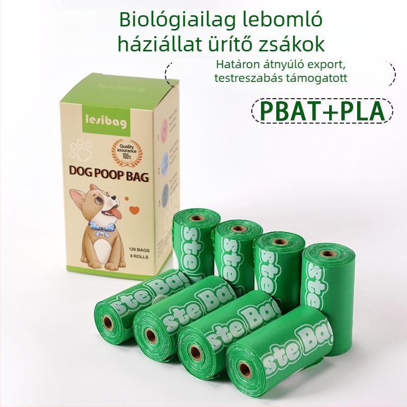 Biodegradable kutyaállat hulladékszacskó, nagy, vastított, illatosított, egy‑használatos, testreszabható, hordozható – LESI márka, 100% virgin műanyag, gravírozott nyomtatás, származás Xiamen Fujian, kód Xgd001